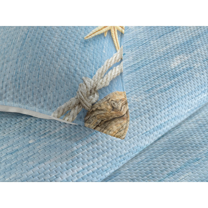 Seashells Coastal Polyester Coverlet