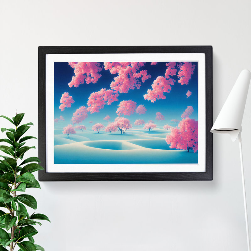 Magnetic Spring Forest - Single Picture Frame Print, 46cm H x 64cm W x 2cm D, Black