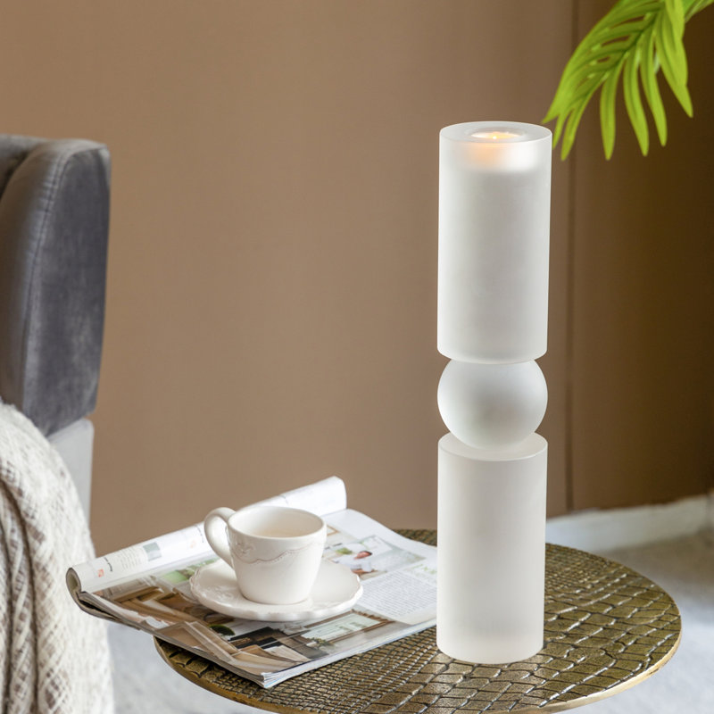 Grand bougeoir en verre Accent Palisade, H 15 po x l 3,1 po x P 3,1 po