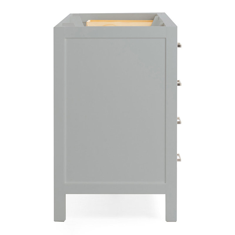 Cambridge 54'' W Bathroom Vanity Base, Gray, Brushed Nickel