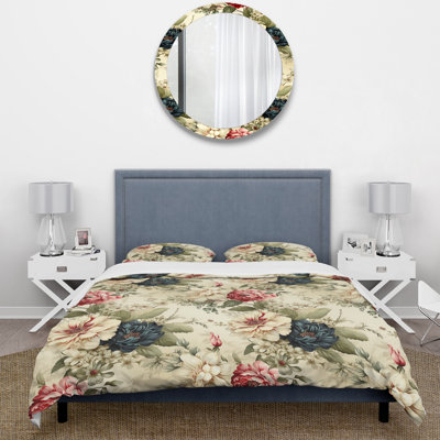 Ensemble de housse de couette en microfibre beige / vert