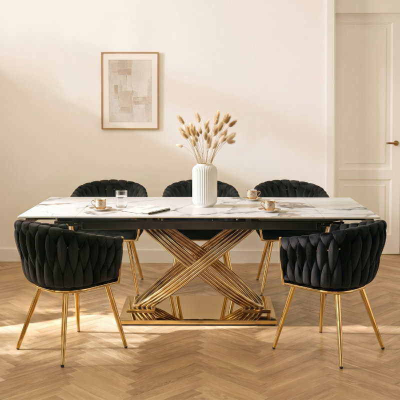 Dining Table, White Marble