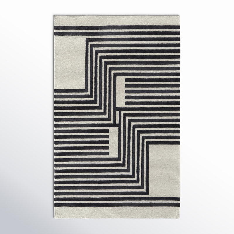 Raku Wool Abstract Indoor Rug, Rectangle 3'6" x 5'6"