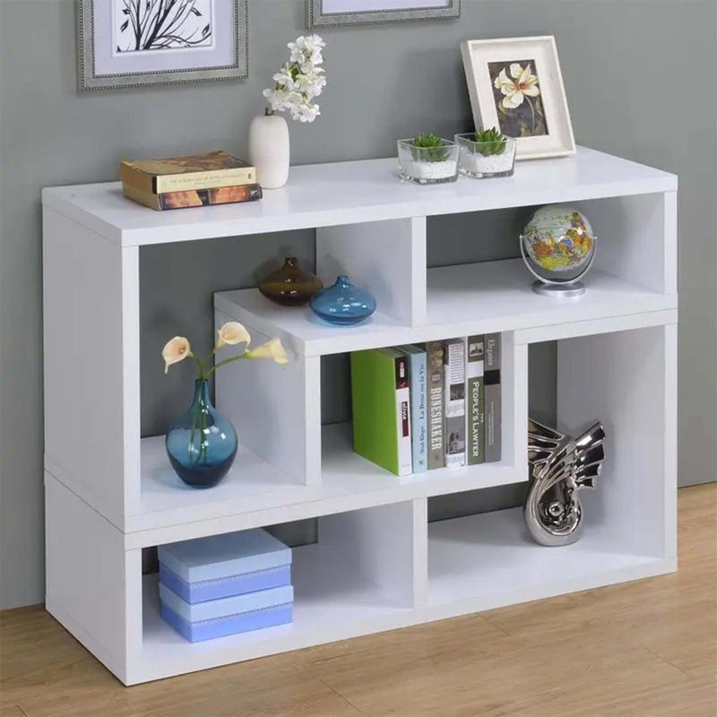 Convertible TV Console And Bookcase, (4 Shelves) 62.5"H x 22"W x 15.25"D, White