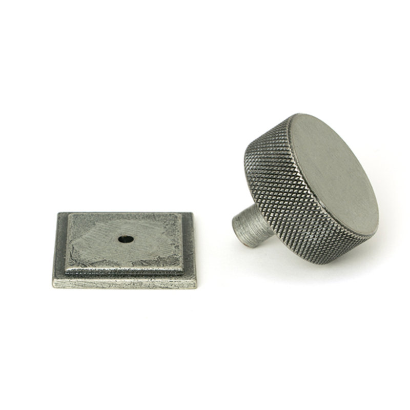 38mm Square Knob, Pewter Patina