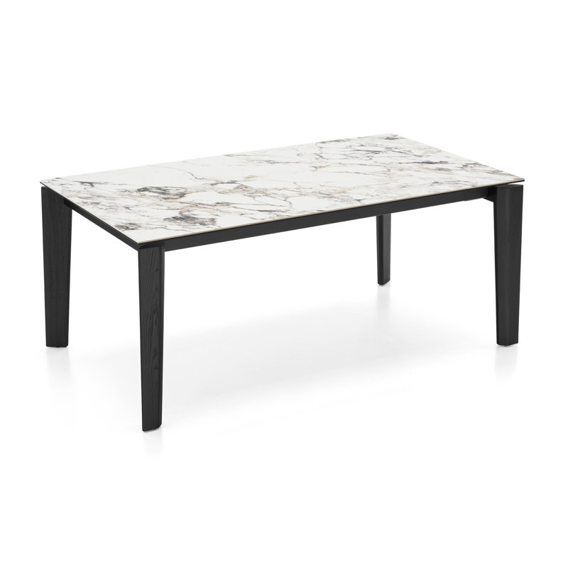 Dogma Extendable Tables, Matt Black, White Marble