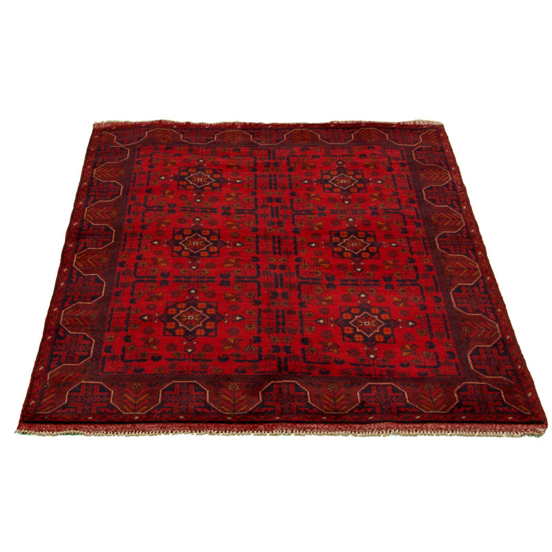 Tapis de bois one-of-kind à la main-noué la 2010 esari turque rouge 5 pi x 6 pi en laine 3 po Allaina