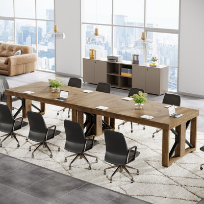 70,86 "Table de conférence rectangulaire pour 6 à 8 personnes, grande table de conférence pour salle de réunion