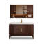 Nouveau meuble-lavabo en chêne de style chinois avec lavabo en céramique intégré
