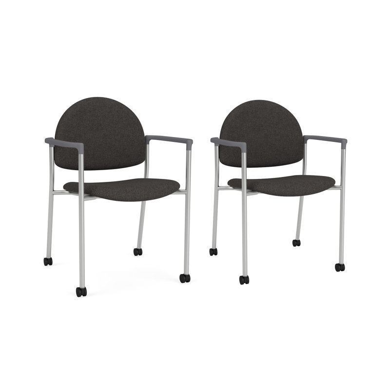 Chaise d'invité à chat avec roulettes, Argent, Bleu fumé Archetype