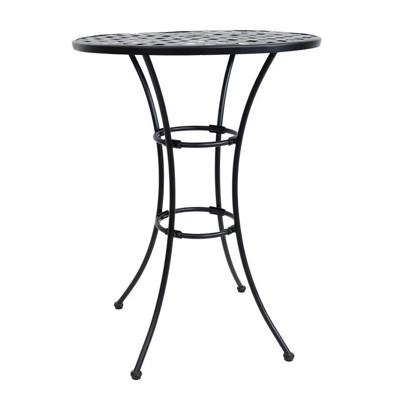 Mariapaula 30" Round Wrought Iron Patio Bar Table