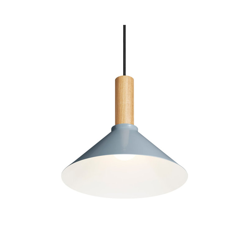 Emblem 1 - Light Pendant, 12" H x 14" W x 14" D, White Oak, Gray Blue