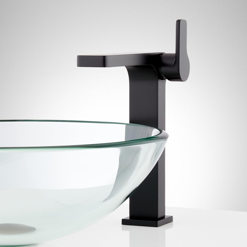 Hibiscus 1.2 GPM Single Hole Vessel Bathroom Faucet with Pop-Up Drain Assembly, Matte Black