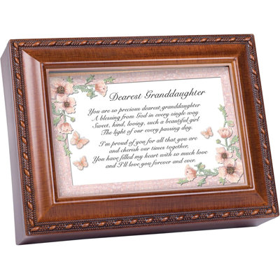 Boîte à musique pour bijoux - Finition grain de bois avec garniture en corde