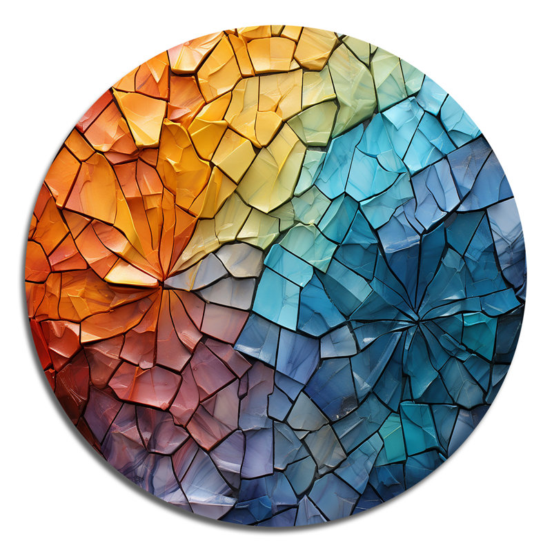 Chesterine - art abstrait rond en métal, H 16 po x l 16 po