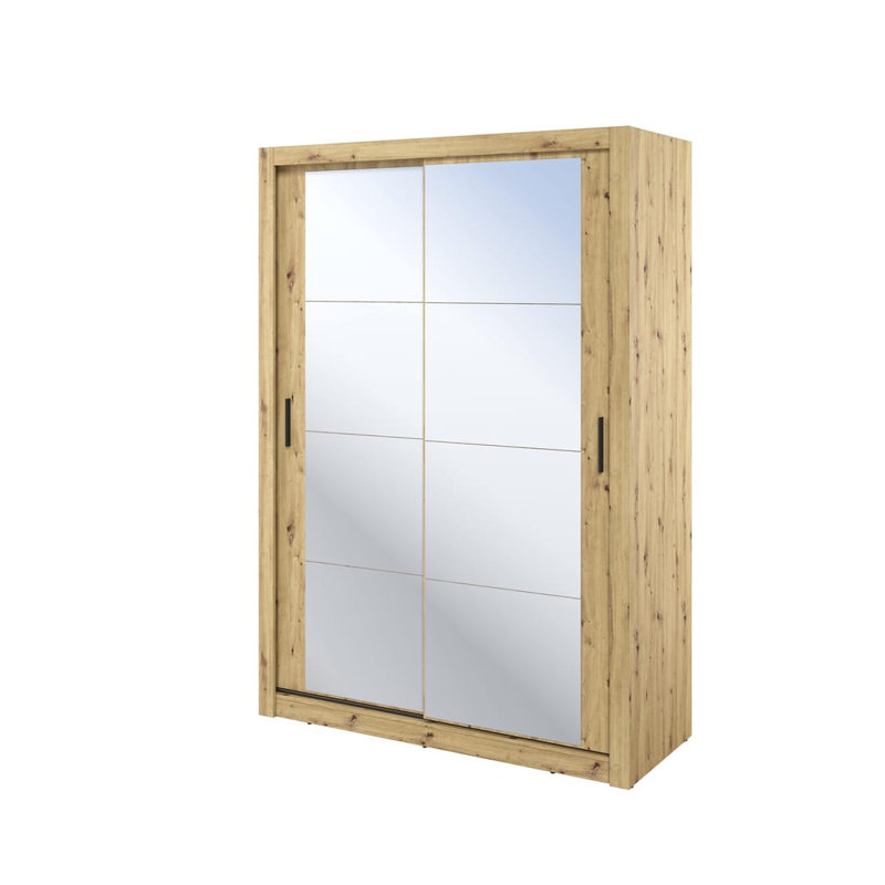 Nalina 2 Door Manufactured Wood Wardrobe, Oak Artisan