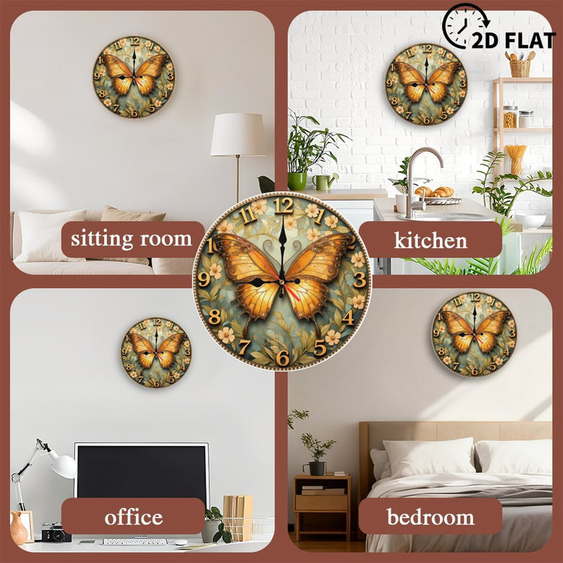 Horloge murale papillon