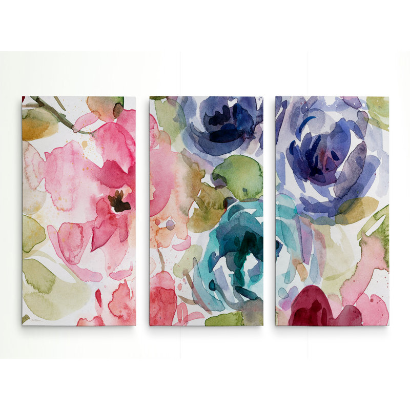 «Garden Palette II», reproduction d'art sur toile 3 pièces, H 24 po x l 36 po x P 1,5 po