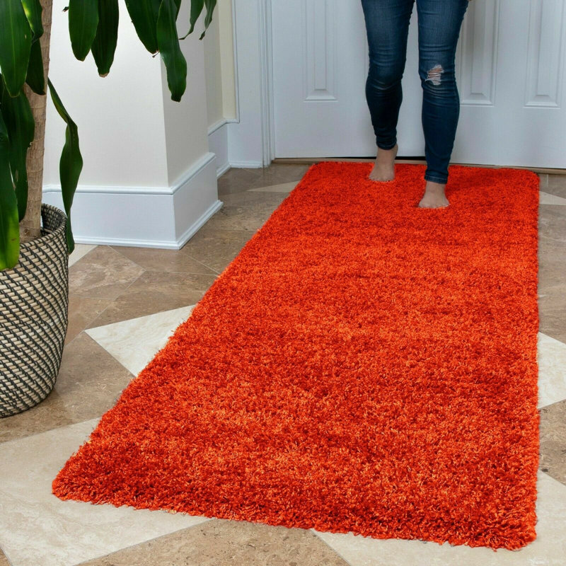 Aanuoluwa Solid Colour Shag 60cm X 110cm Indoor / Outdoor Area Rug