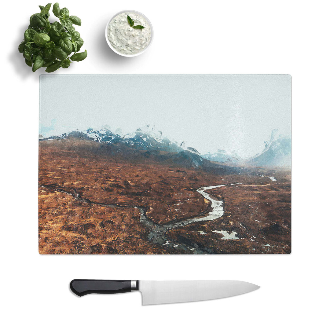 Tempered Glass View of the Isle of Skye in Scotland in Abstract Chopping Board
