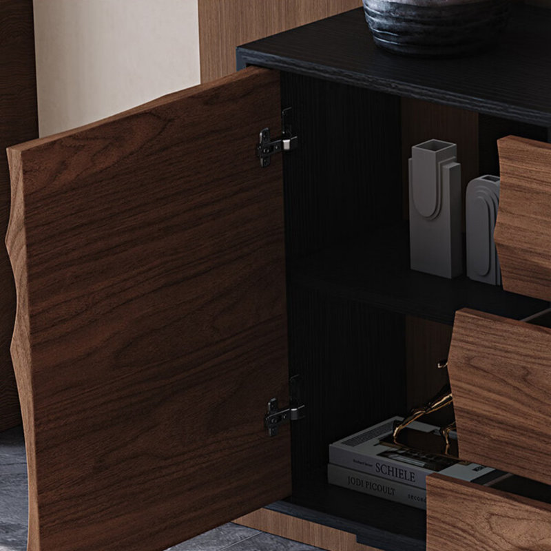 Retro Wavy Sideboard, 33.46" H x 59.06" W  x 15.75" D