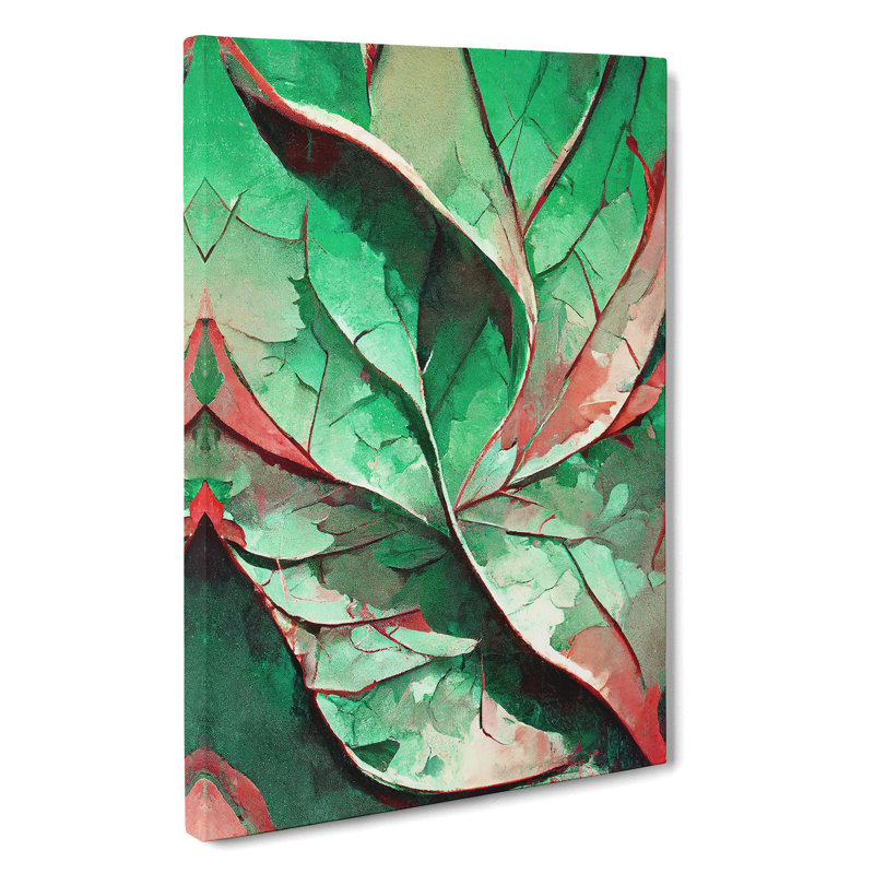 Abstract Leaf No.1 - Wall Art, Wrapped Canvas, 50cm H x 35cm W, No Matte