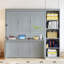 Lit escamotable double avec bureau et bibliothèque-1170735591-1170735588