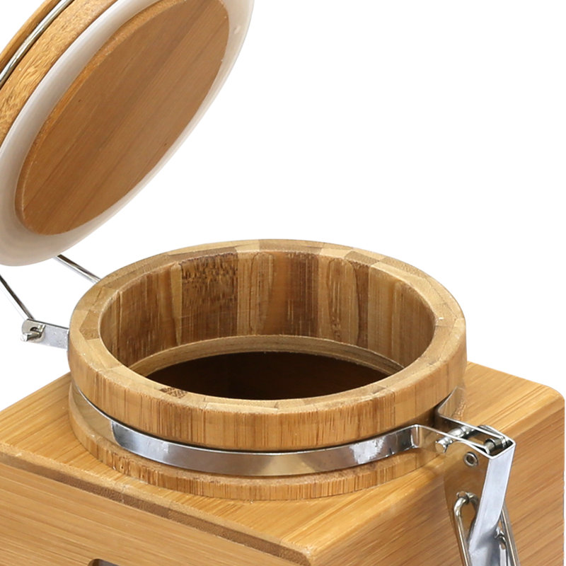 Pots de rangement en bambou Harless, H 6,49 po x l 4,52 po x P 4,52 po