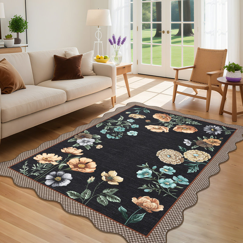 Tapis Farmhouse Floral, Rectangle 5' x 7'