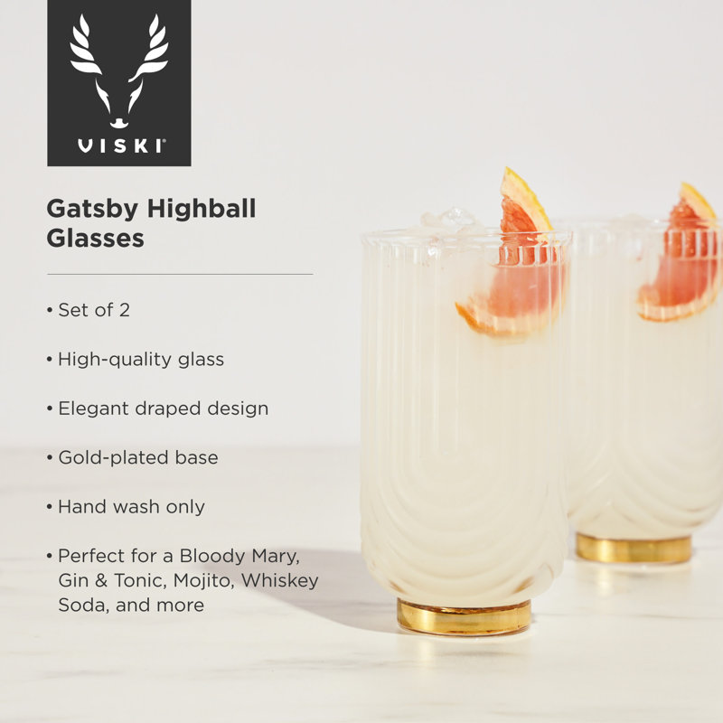 Gatsby Gold-Plated Highball Glasses Set of 2