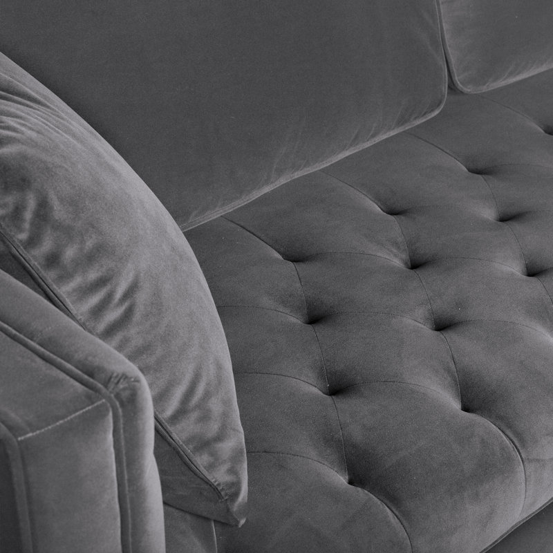 90'' Velvet Sofa, Gray