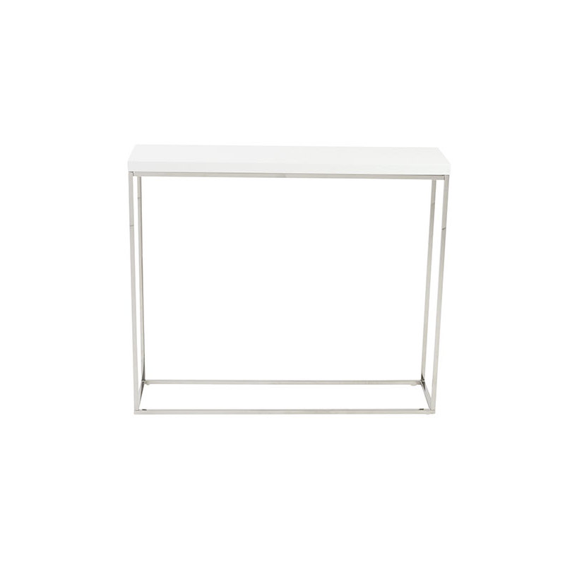 Camp Narrow Console Table, Silver, White