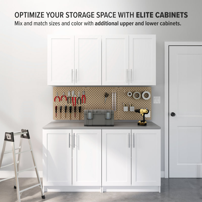 White Freestanding Office Storage Cabinet with Adjustable Shelves