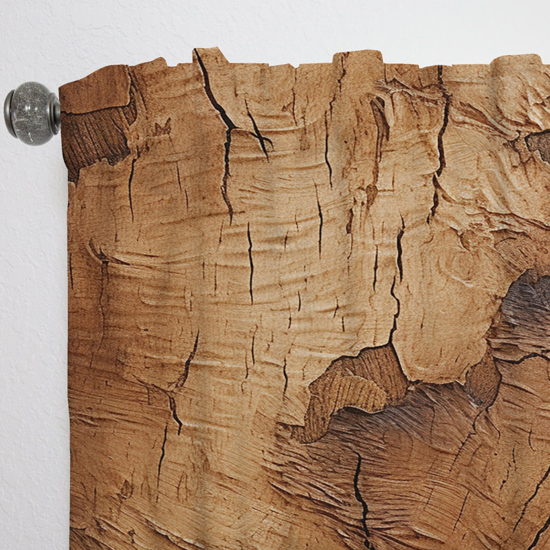 Essence d'écorce d'arbre brun Neenah V - Rideau moderne - Velours obscurcissant - 1 panneau, L 52 po x L 84 po
