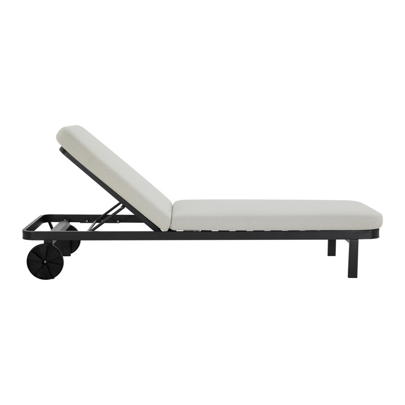 Chaise longue inclinable avec roulettes Callio, Beige