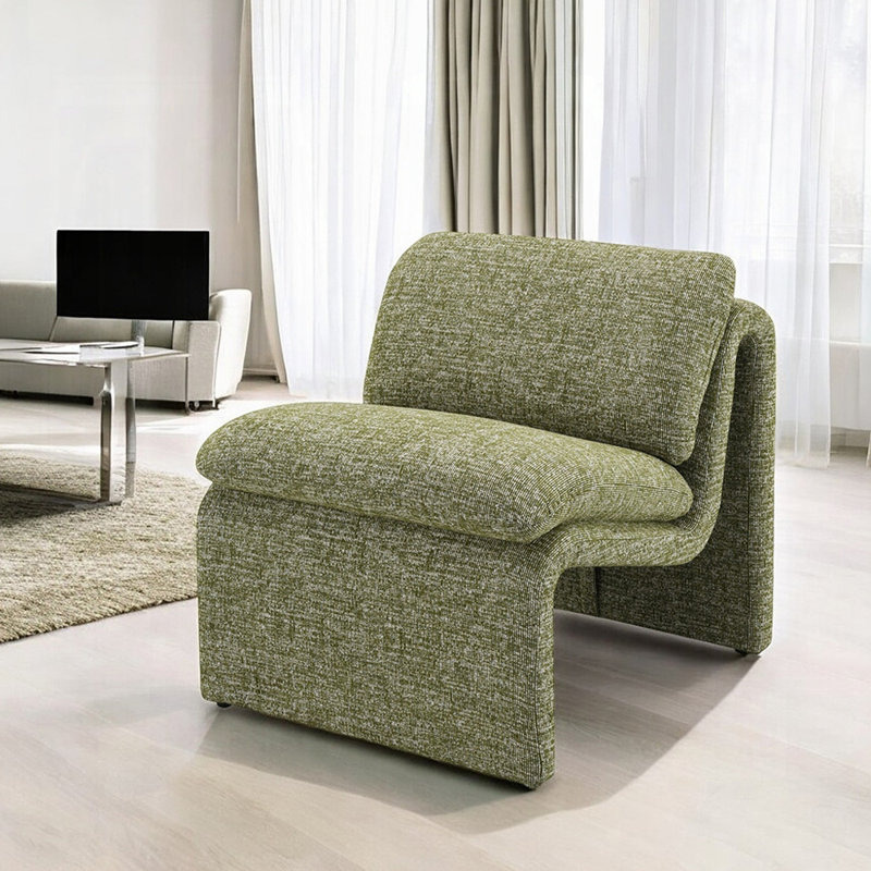 Fauteuil d'appoint l 26,4 po Boucle, Vert