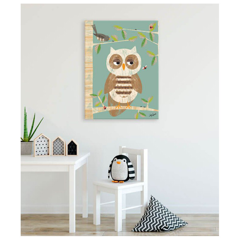 Art sur toile, hibou dans les bois