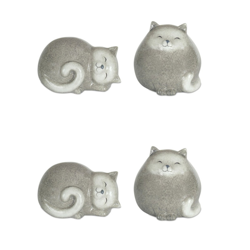 4 Piece Simoneaux Cat Figurine Set