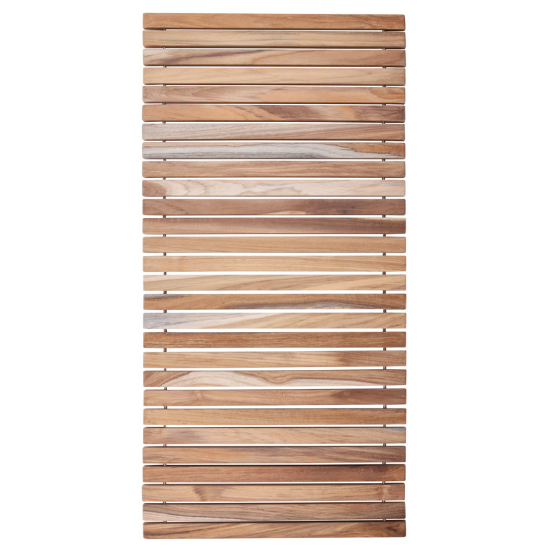 Premium Teak String Rectangle Teak and Wood Bath Mat