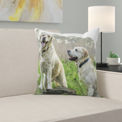Coussin en peluche de labrador