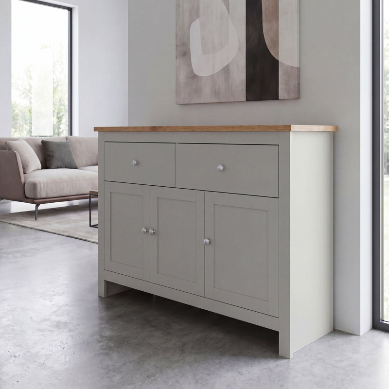 Beacsfield 117Cm Wide 2 Drawer Sideboard, Grey