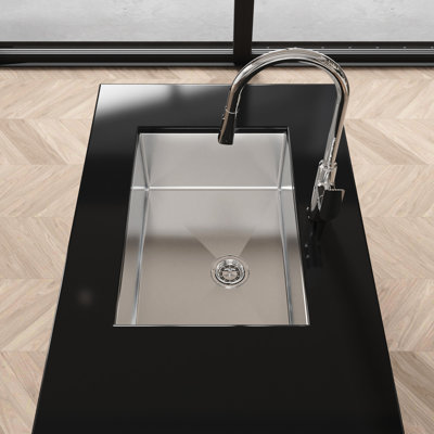27" X 19" Undermount Single Bowl Kitchen Sink - Stainless Steel With Condensation Coating And Silent Drainage Modern Multifunctional Workstation Faster Extra Durability