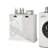 Two-Compartment Tilt-Out Laundry Sorter Cabinet-White