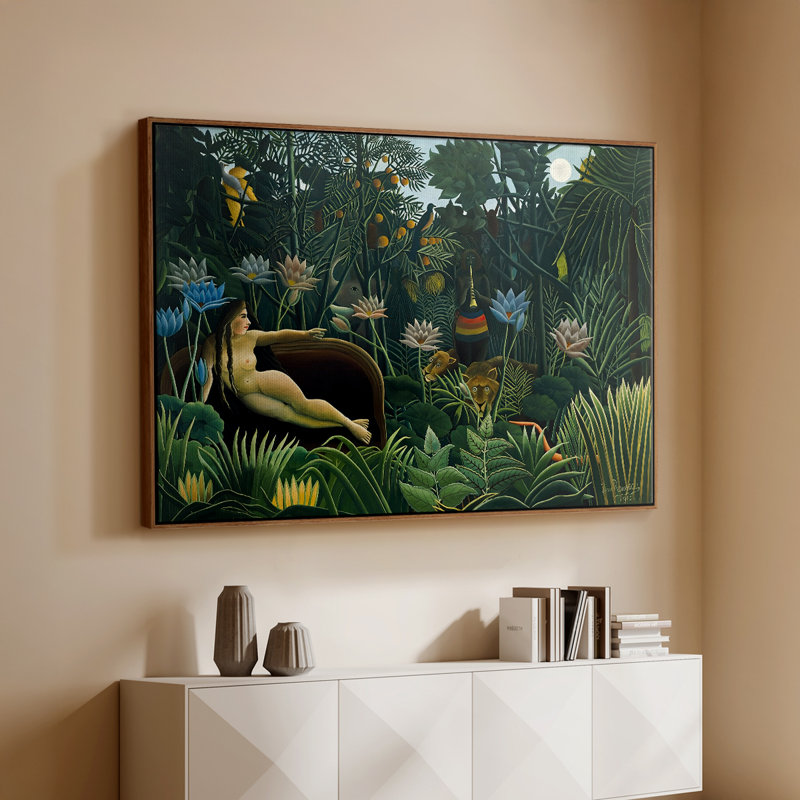 Le rêve (Le Rêve), 1910 - Henri Rousseau, toile tendue avec châssis, 26 x 40, Noyer