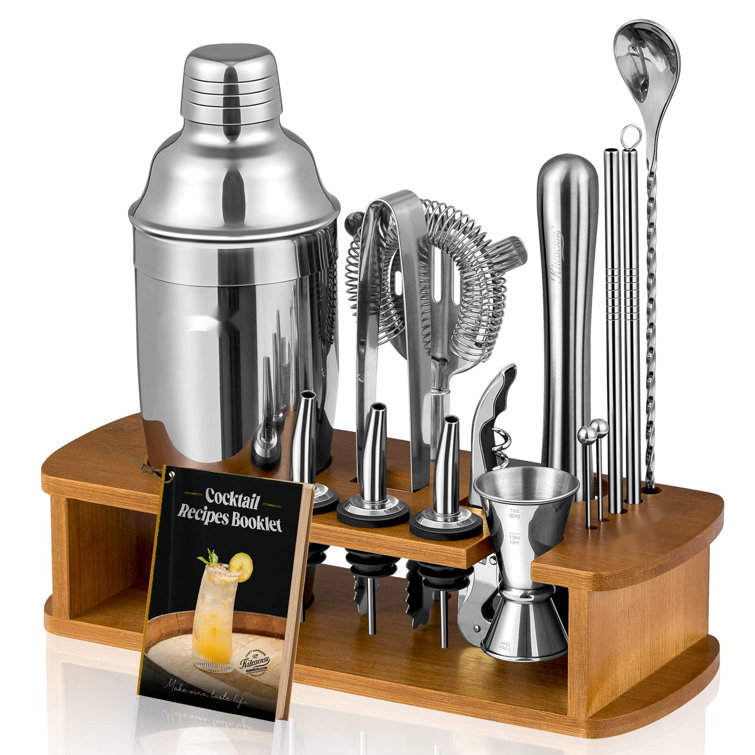 24 Ounce Cocktail Shaker Bar Set with Accessories - Martini Kit