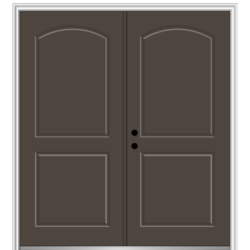 Portes d'entrée avant en fibre de verre apprêtée, Brun, Droite / vers l'intérieur