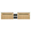 Meuble-lavabo mural 84 po avec lavabo de comptoir en résine et 1 tablette de rangement, 4 portes à fermeture douce (KD-Packing)-249683580