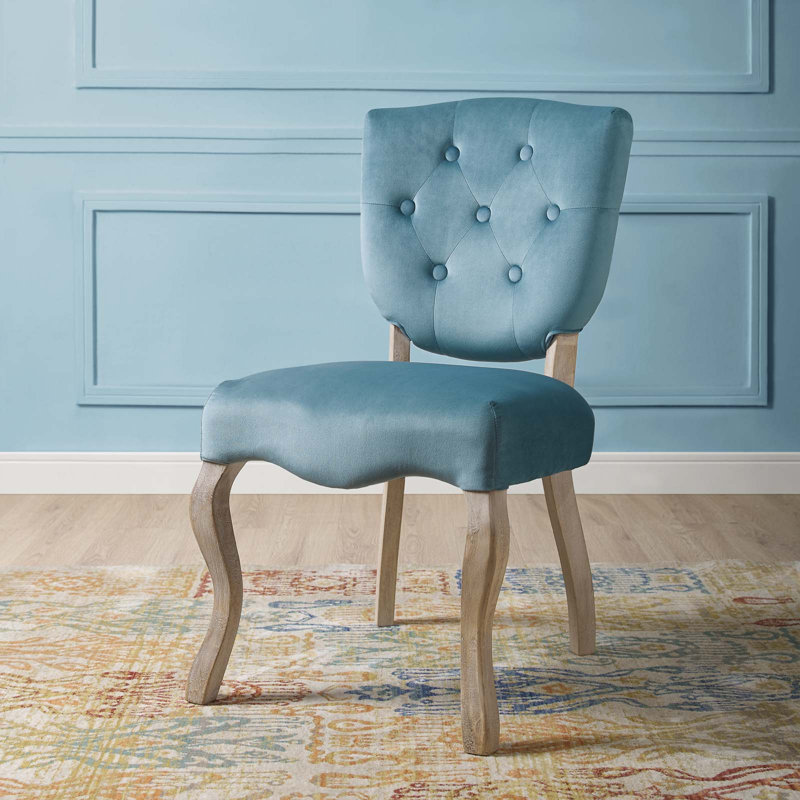 20'' H Tufted Fabric,Foam Upholstered Side Chair, Sea