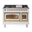 ILVE UN48FNMPEGG Nostalgie II Noblesse 48 inch Dual Fuel Range (8 Sealed Burners + Griddle, Triple Glass Door)-264993630-264993624-264993570