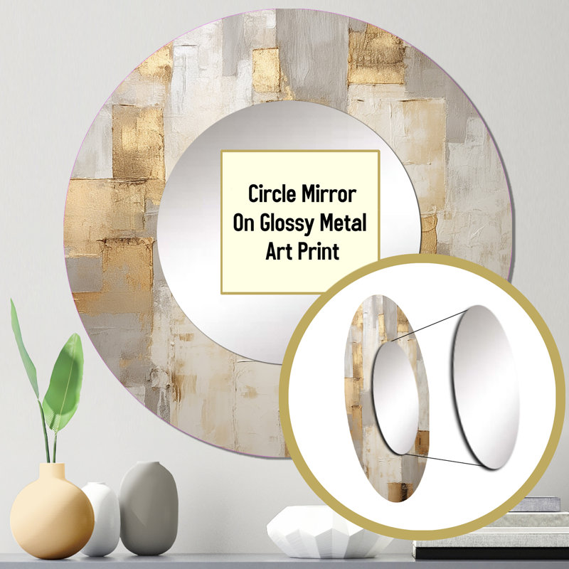 Dianira Beige And Gold Minimalism Modern mirror 3 pieces